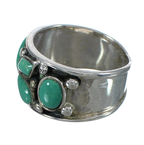 Southwest Turquoise Authentic Sterling Silver Ring Size 4-1/2 YX90760